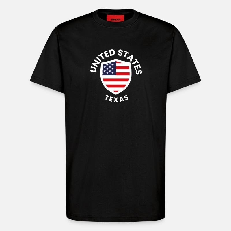 Shielded USA Texas emblem - T-Shirt - made by SPREAD - SOLID BLACK