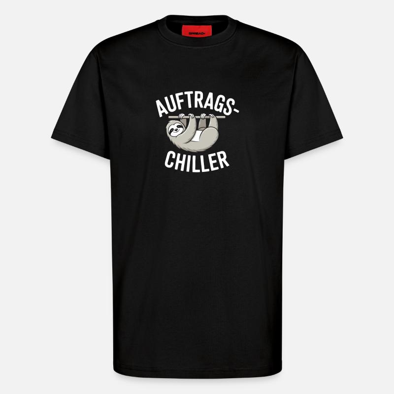 Commander Chiller Commander Chiller Bureau Sloth - T-shirt bio décontracté fabriqué en UE - SOLID BLACK