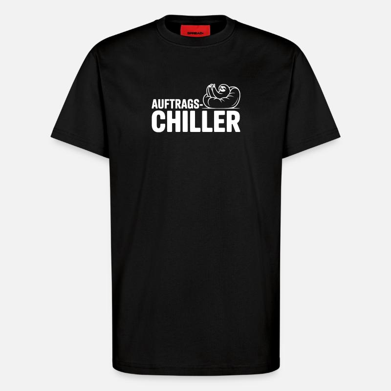 Commander Chiller Commander Chiller Bureau Sloth - T-shirt bio décontracté fabriqué en UE - SOLID BLACK