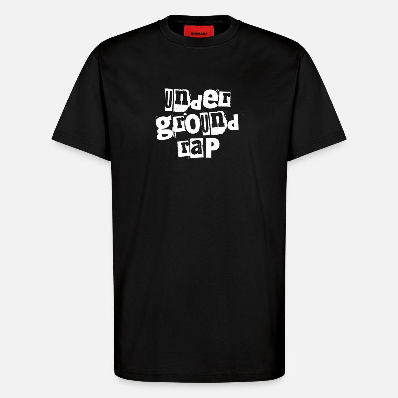 Typographie du rap underground - T-shirt bio décontracté fabriqué en UE - SOLID BLACK
