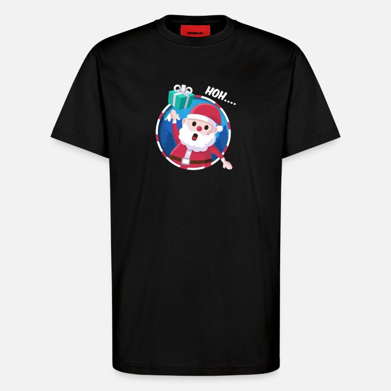 Leuchtender Santa Geschenk - T-Shirt - made by SPREAD - SOLID BLACK