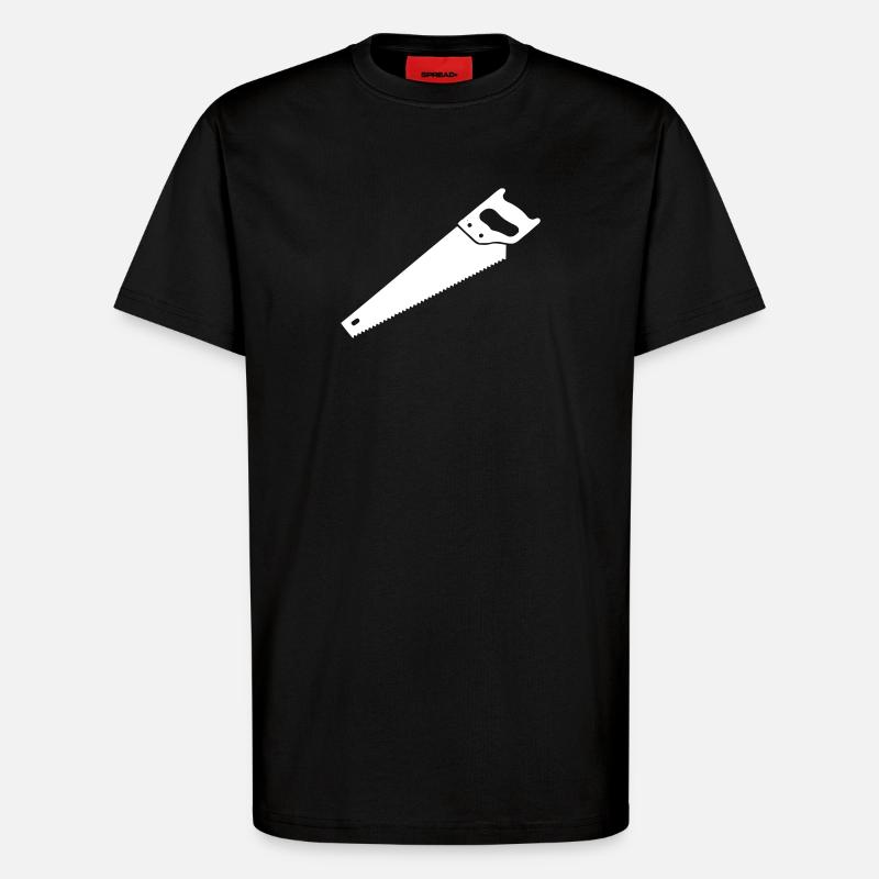 Fuchsschwanz Säge Holzarbeit Vektor - T-Shirt - made by SPREAD - SOLID BLACK