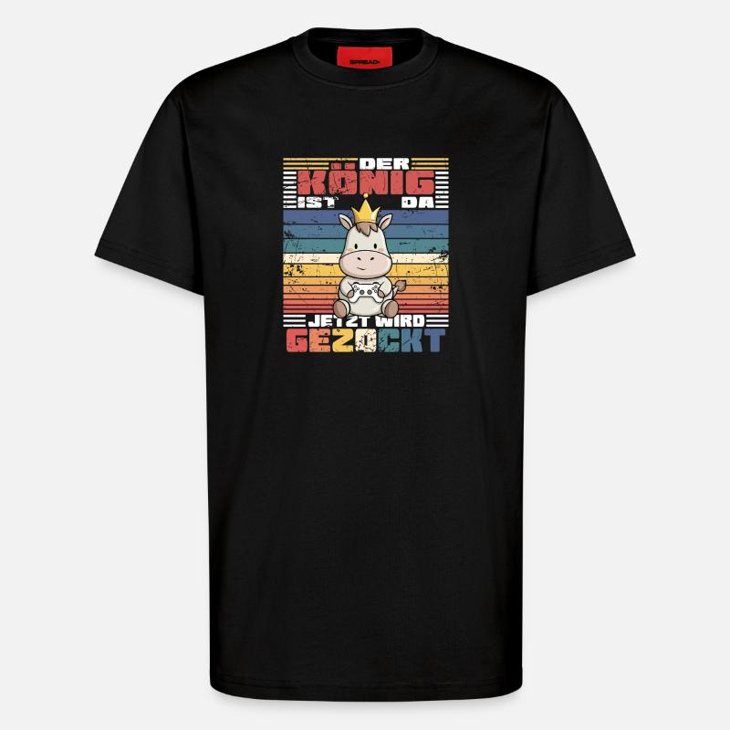 Game König computerspiel - T-Shirt - made by SPREAD - SOLID BLACK