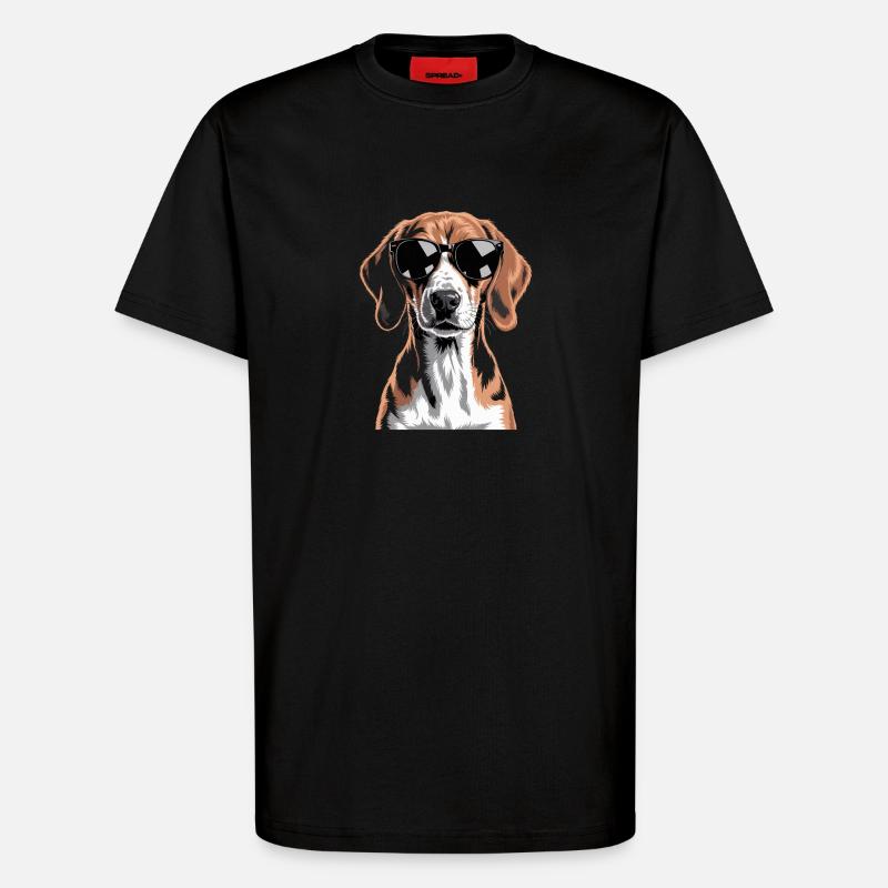 Engelsk Foxhound - Organic Relaxed T-skjorte produsert i EU - SOLID BLACK