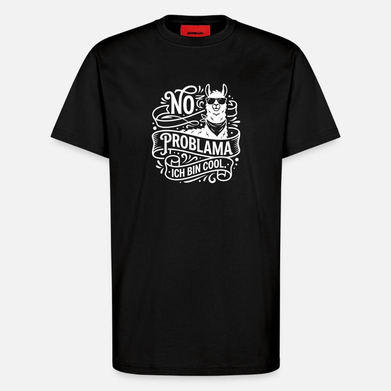 Pas de coolitude Problama Lama - T-shirt bio décontracté fabriqué en UE - SOLID BLACK