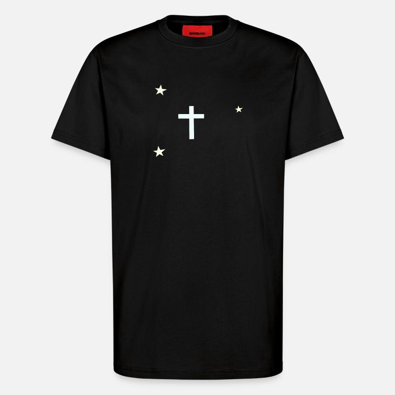 Croix céleste avec étoiles - T-shirt bio décontracté fabriqué en UE - SOLID BLACK