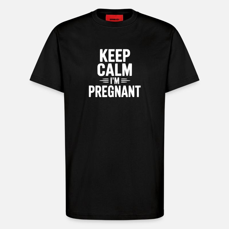 Reste calme, je suis enceinte - T-shirt bio décontracté fabriqué en UE - SOLID BLACK