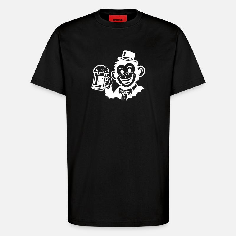 Affe Bräutigam Junggeselle - T-Shirt - made by SPREAD - SOLID BLACK
