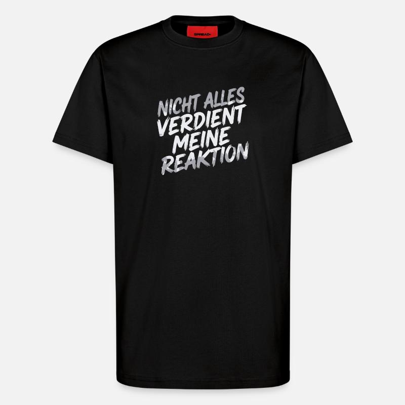 Zero reaction - I don't care - T-Shirt - made by SPREAD - SOLID BLACK