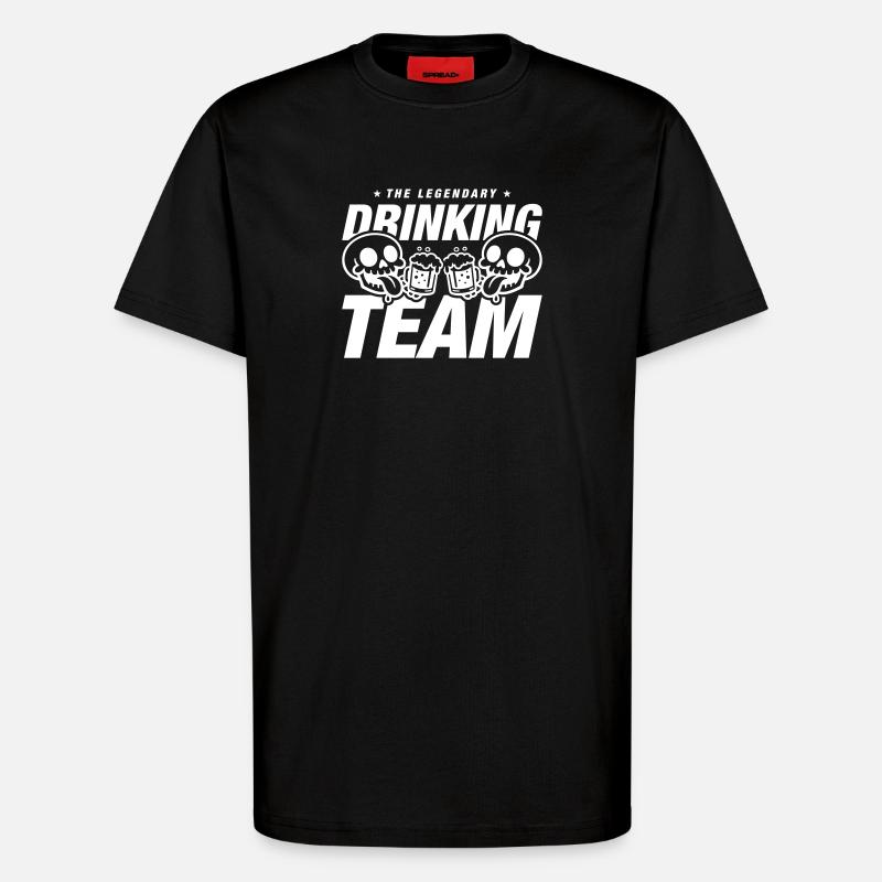 Drinking Team Skeleton Beer - T-Shirt - made by SPREAD - SOLID BLACK