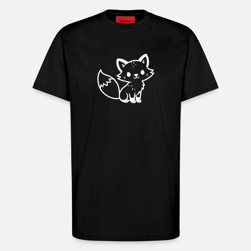 Fuchs Niedlich Comic - T-Shirt - made by SPREAD - SOLID BLACK