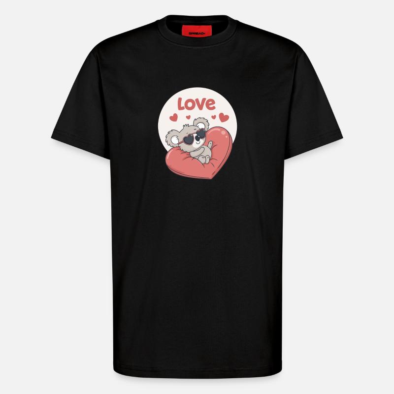 Koalaherz in Farbe - T-Shirt - made by SPREAD - SOLID BLACK