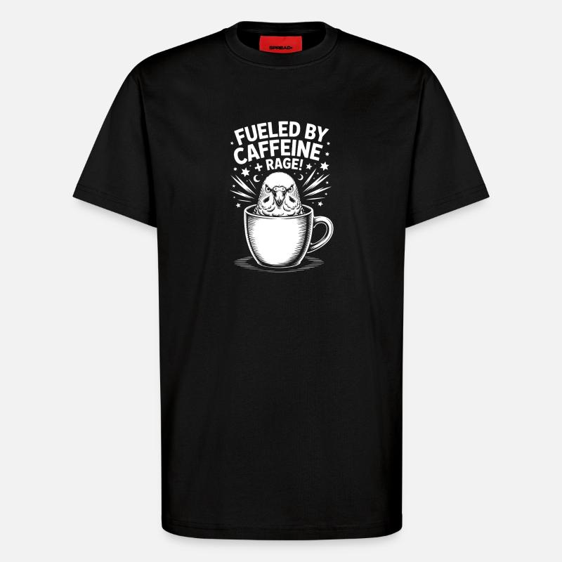 Kaffee Sprüche Koffein Lustiges Kaffee Geschenk - T-Shirt - made by SPREAD - SOLID BLACK