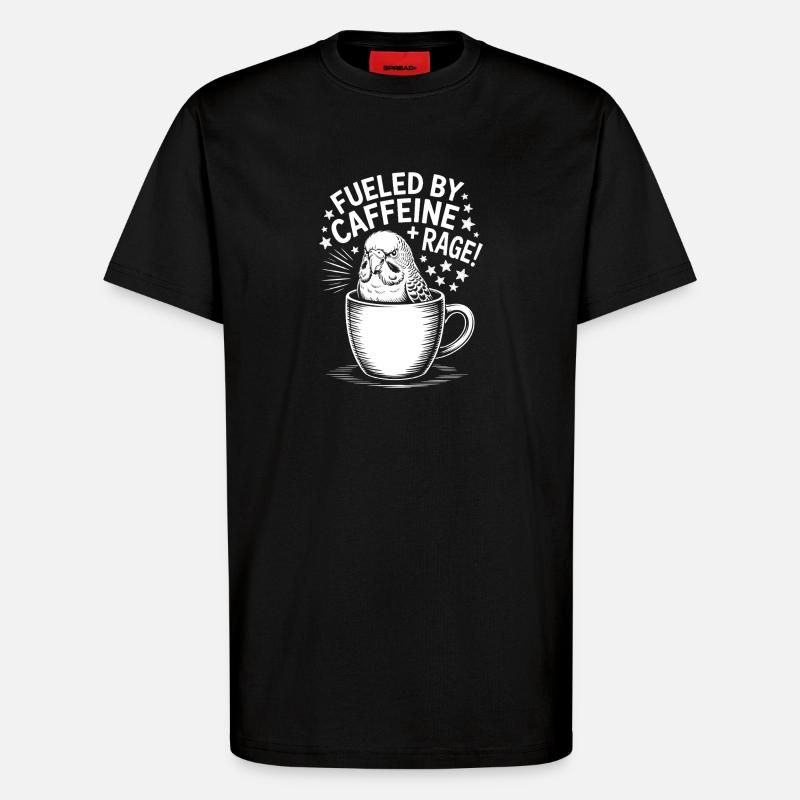 Kaffee Sprüche Koffein Lustiges Kaffee Geschenk - T-Shirt - made by SPREAD - SOLID BLACK
