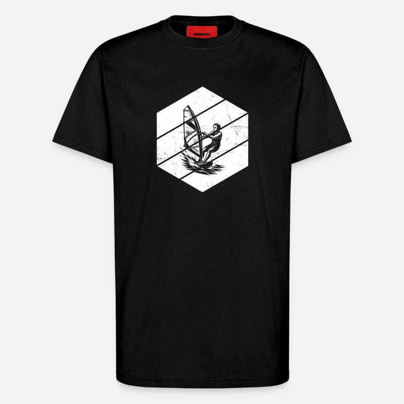 Klare Windsurfing Botschaft - T-Shirt - made by SPREAD - SOLID BLACK