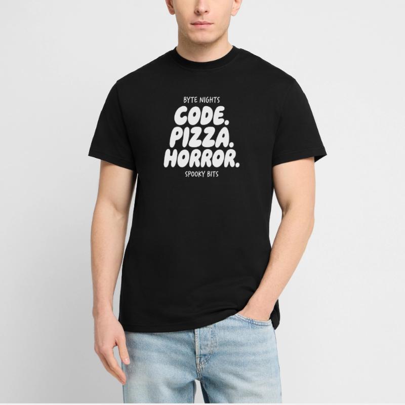 Byte Nächte: Code Pizza Horror T-Shirt - made by SPREAD