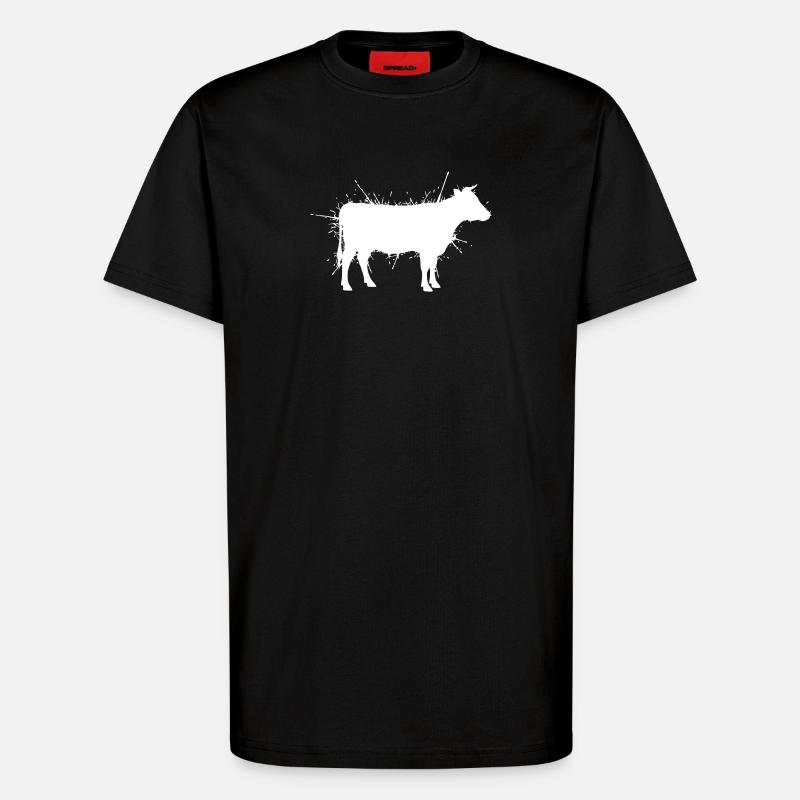Cow Silhouette Grunge Splash Vector - T-Shirt - made by SPREAD - SOLID BLACK