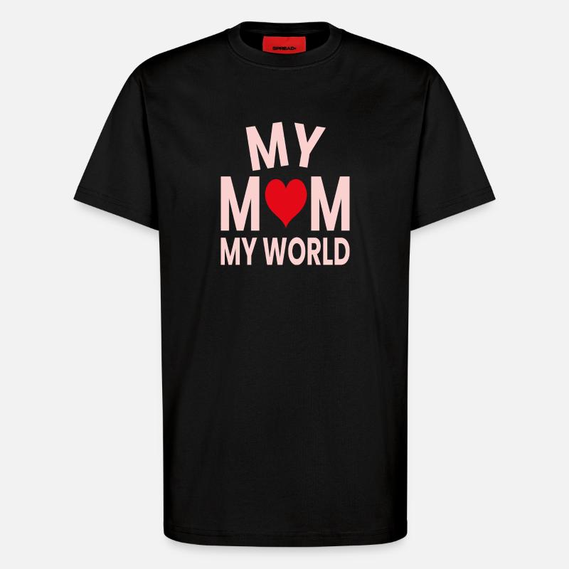 Ma mère, mon monde - T-shirt bio décontracté fabriqué en UE - SOLID BLACK