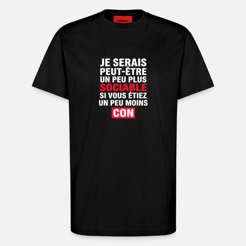 Vielleicht bin ich ein bisschen geselliger - T-Shirt - made by SPREAD - SOLID BLACK