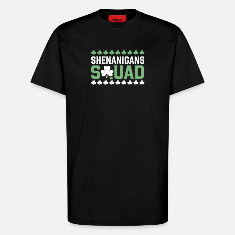Shenanigans Squad Shamrock Tee - T-Shirt - made by SPREAD - SOLID BLACK