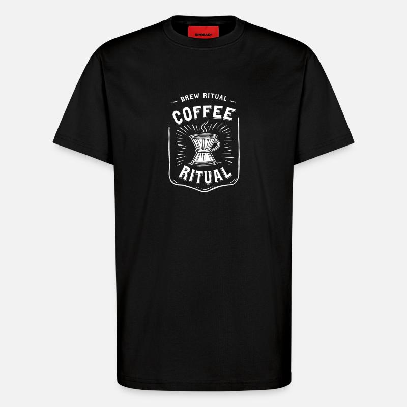 Coffee Brew Ritual Pour Over Kaffee - T-Shirt - made by SPREAD - SOLID BLACK