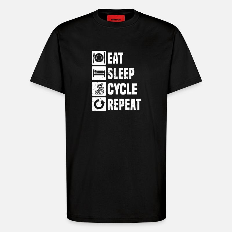 Conception de vélo de route compact pour vélo de route - T-shirt bio décontracté fabriqué en UE - SOLID BLACK