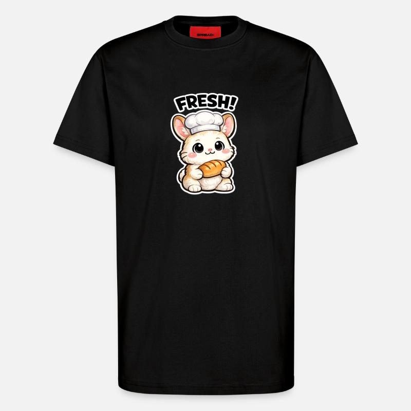 Kitchen bunny with fresh bread - T-Shirt - made by SPREAD - SOLID BLACK