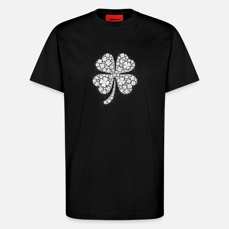 Four-leaf dot design clover - T-Shirt - made by SPREAD - SOLID BLACK