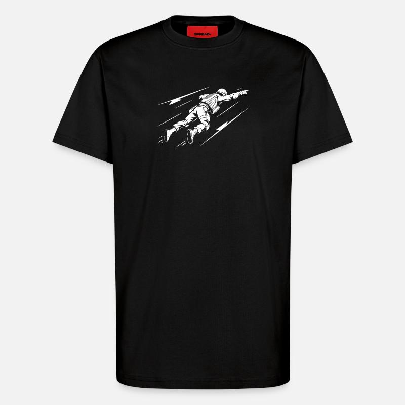 Astronaute en vol dans l'espace - T-shirt bio décontracté fabriqué en UE - SOLID BLACK