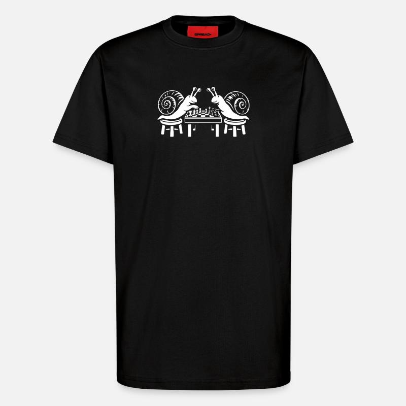 Schneckenschachduell - T-Shirt - made by SPREAD - SOLID BLACK