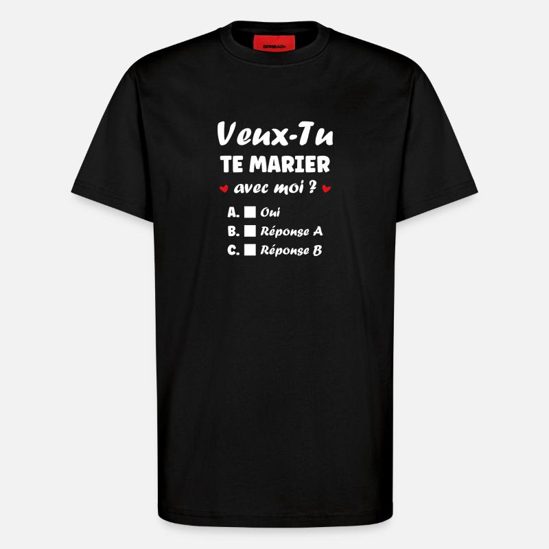 Interactive Wedding Proposal - T-Shirt - made by SPREAD - SOLID BLACK