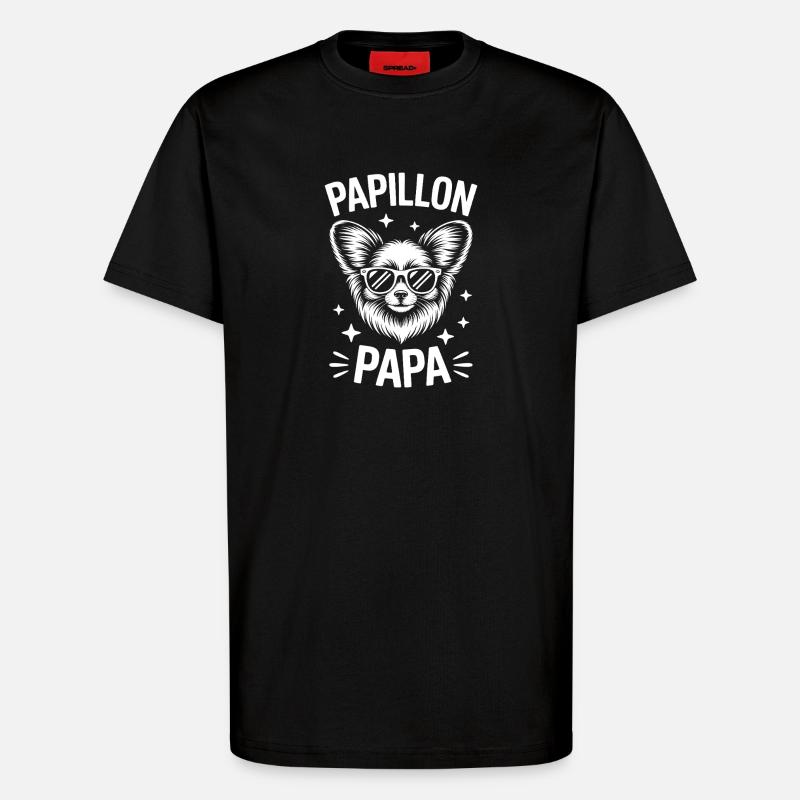 Papillon Sprüche Hunde Lustiges Papillon Geschenk  - T-Shirt - made by SPREAD - SOLID BLACK