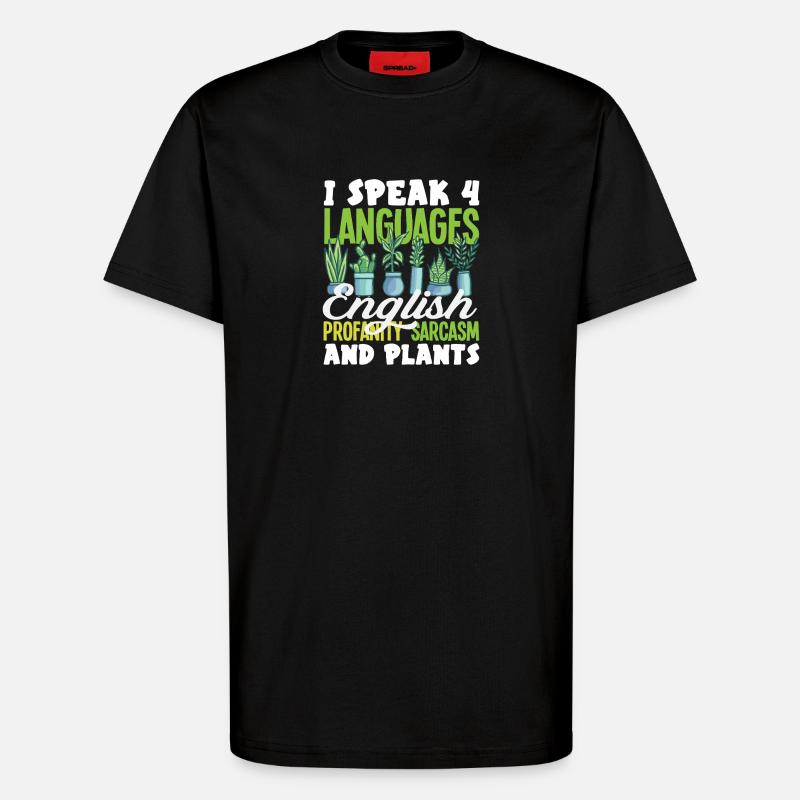Sprich 4 Sprachen Englisch Sarkasmus - T-Shirt - made by SPREAD - SOLID BLACK