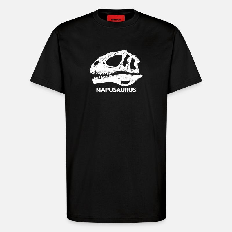 Fossile de crâne de Mapusaurus - T-shirt bio décontracté fabriqué en UE - SOLID BLACK