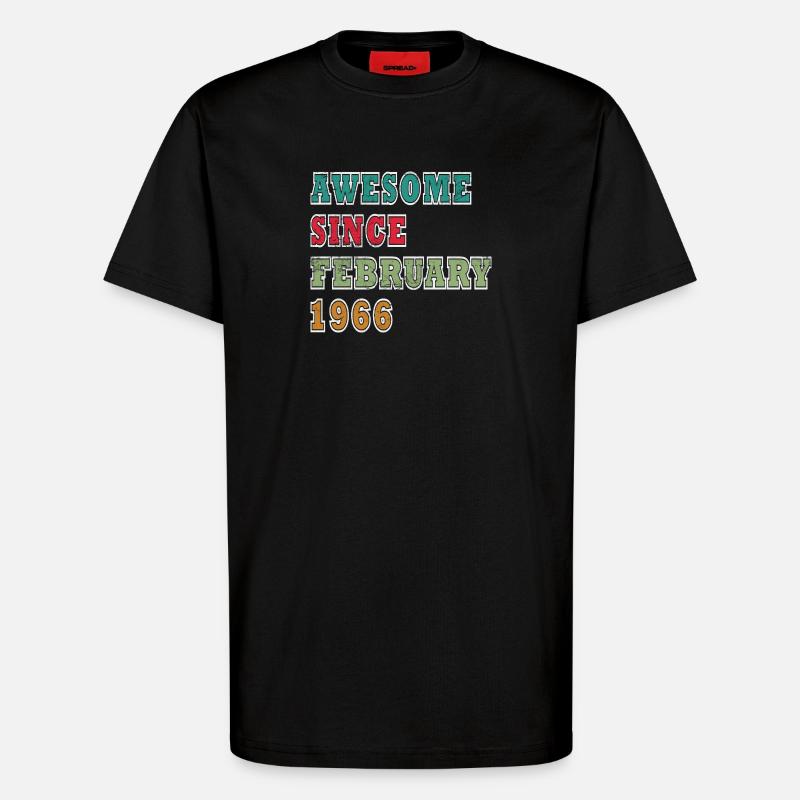 Février 1966 - Février 1966 Don - T-shirt bio décontracté fabriqué en UE - SOLID BLACK