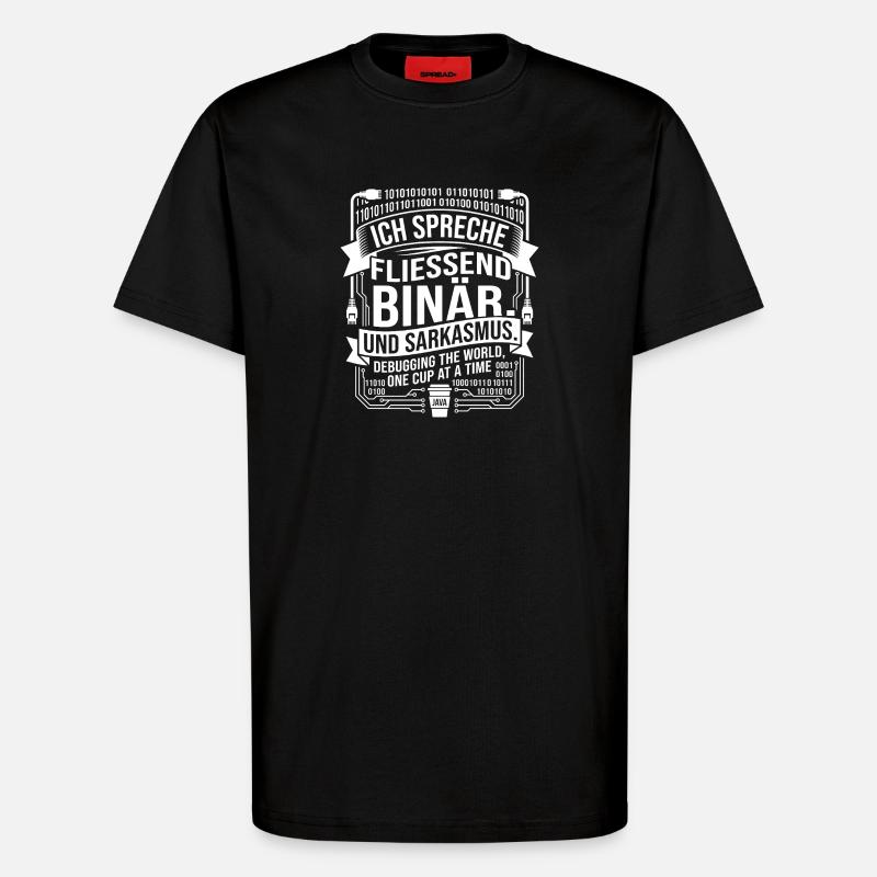 Coding Binärer Kaffee Sarkasmus - T-Shirt - made by SPREAD - SOLID BLACK