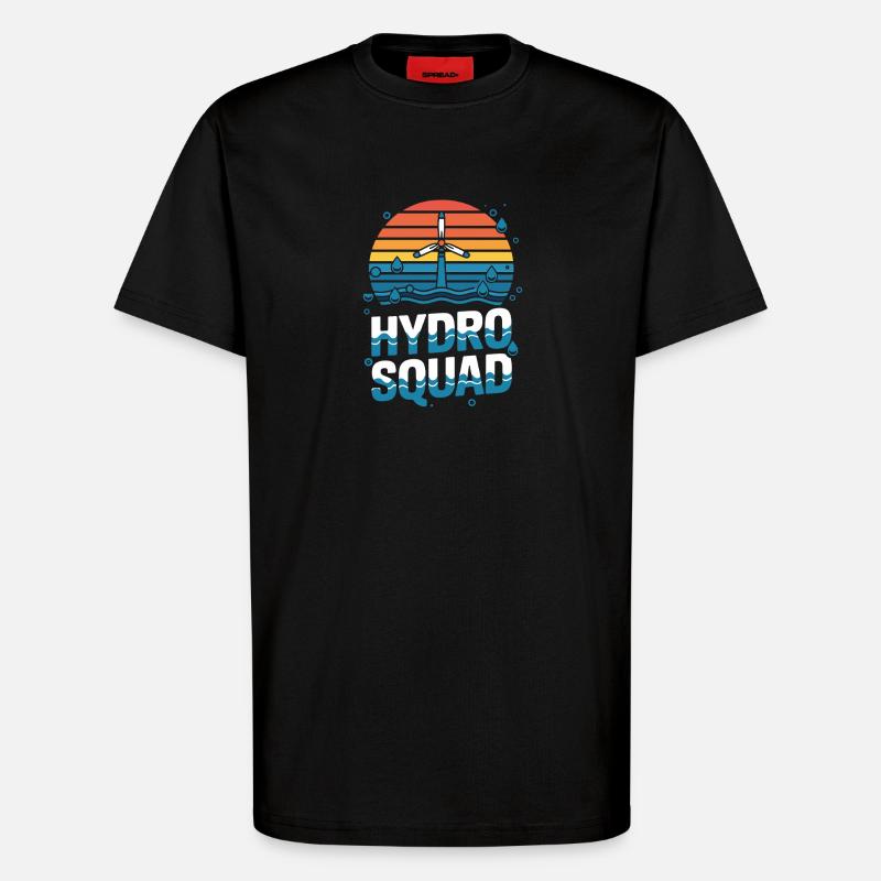 Hydro Squad Hydropower Team Renewable Energy - T-Shirt - made by SPREAD - SOLID BLACK
