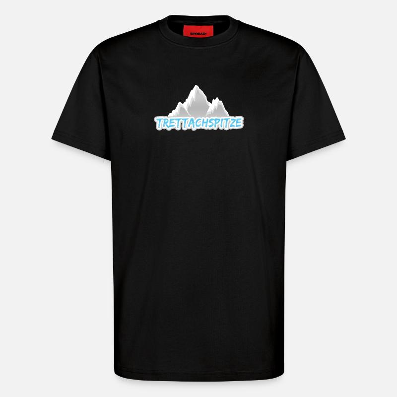 Trettachspitze als Berg - T-Shirt - made by SPREAD - SOLID BLACK