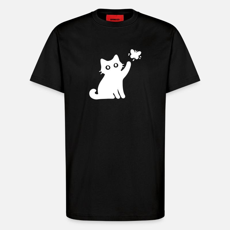 Katze Niedlich - T-Shirt - made by SPREAD - SOLID BLACK