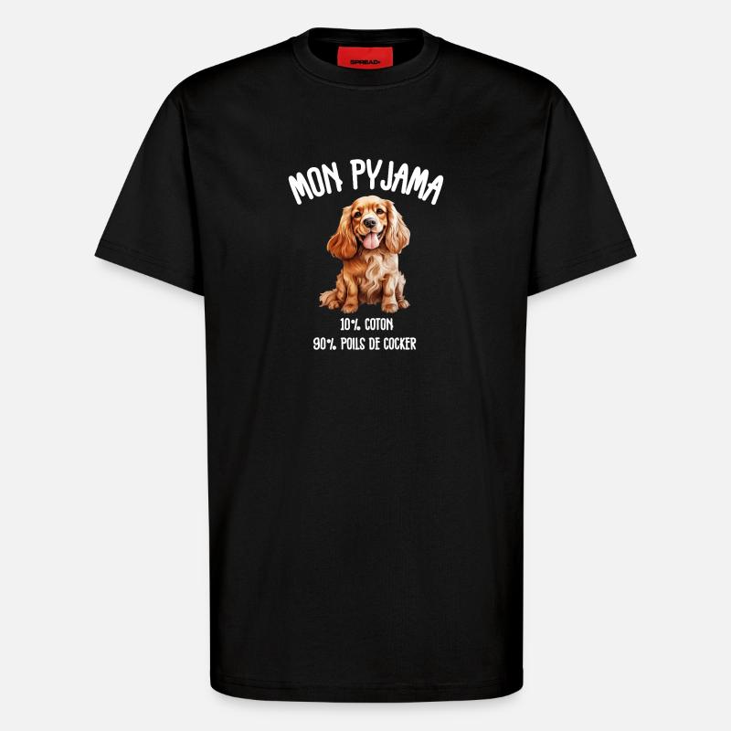 Cocker Spaniel Hundehaar-Pyjamas - T-Shirt - made by SPREAD - SOLID BLACK
