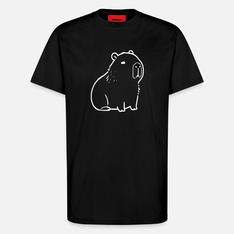 Capybara capybara blanc - T-shirt bio décontracté fabriqué en UE - SOLID BLACK