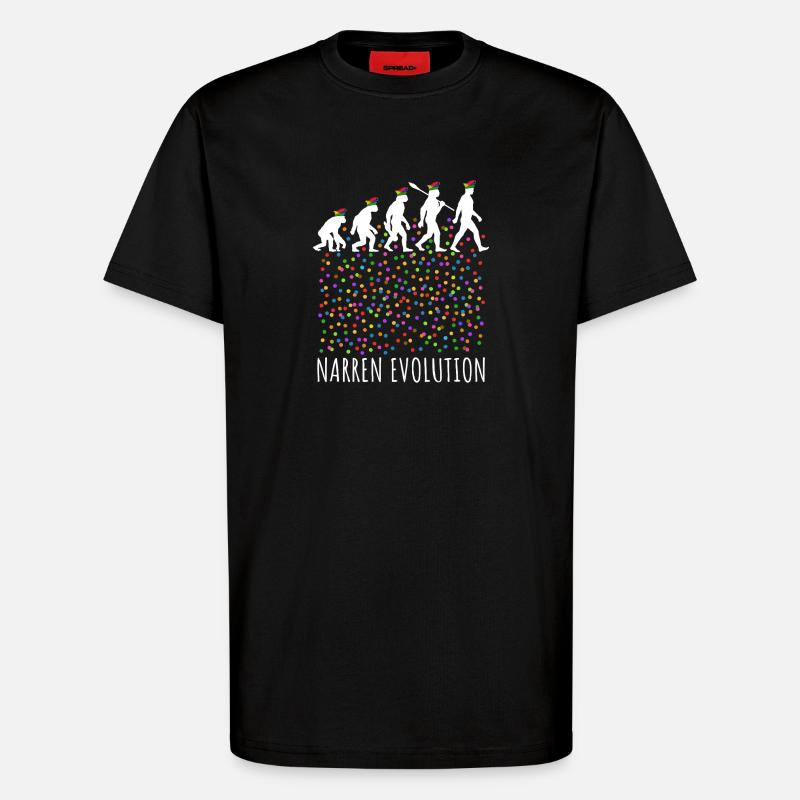 Fool Evolution | Homo Carnival | Carnival - T-Shirt - made by SPREAD - SOLID BLACK
