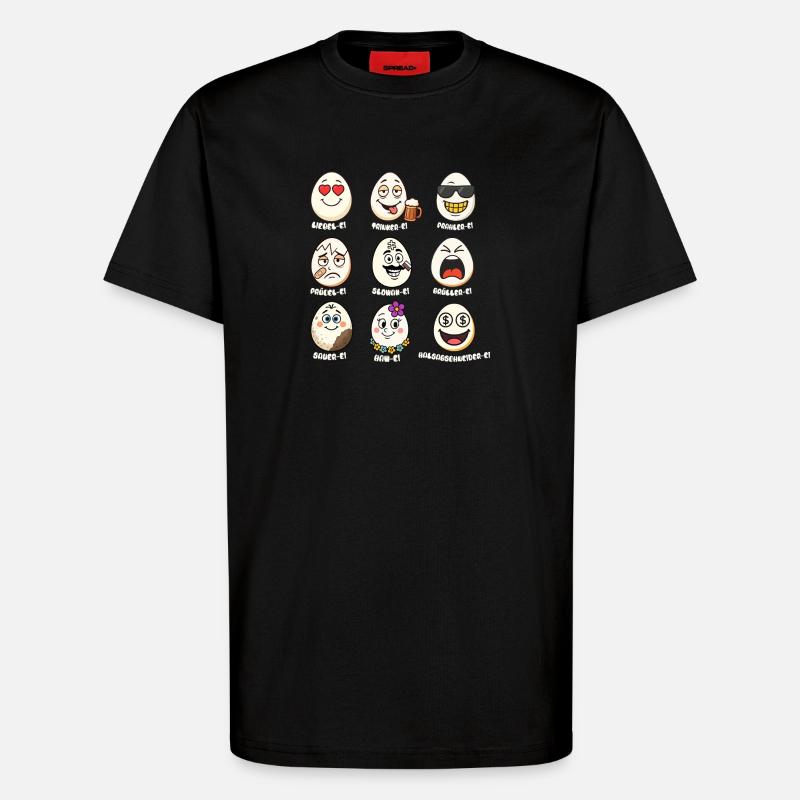 Wortwitziges Eier-Allerlei  - T-Shirt - made by SPREAD - SOLID BLACK