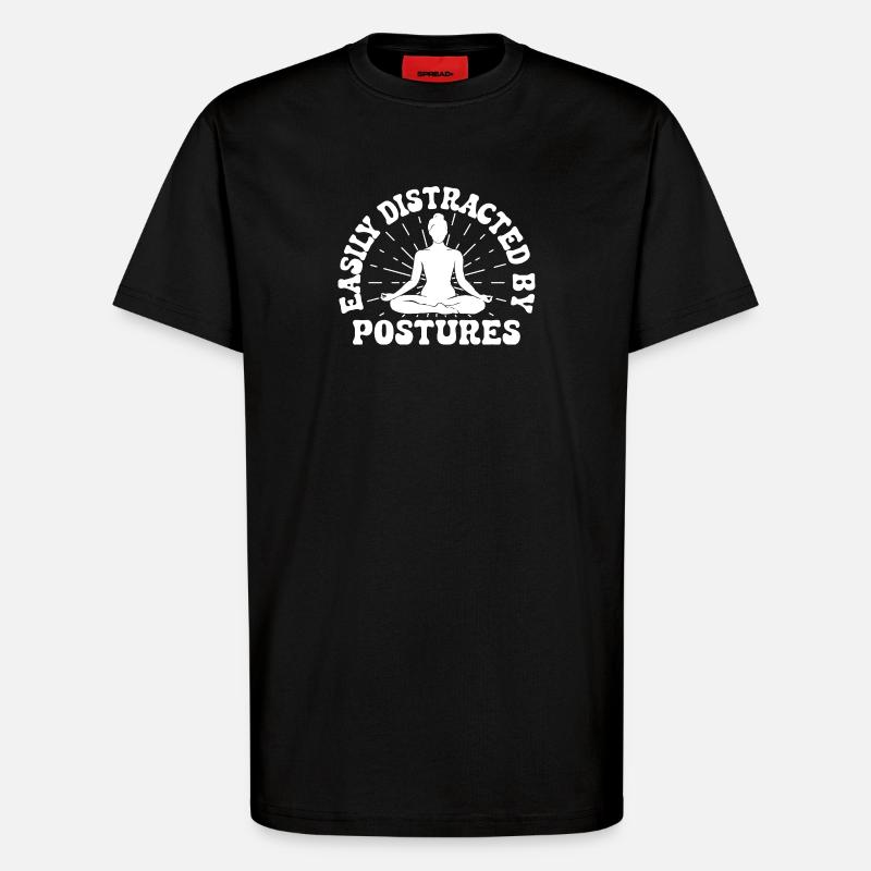 Pilates Enthusiasts Easily Distracted By Postures - T-Shirt - made by SPREAD - SOLID BLACK