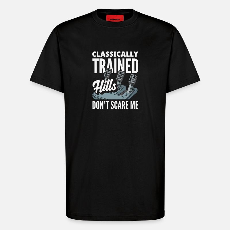 Manuelles Auto, Klassisch Ausgebildeter - T-Shirt - made by SPREAD - SOLID BLACK
