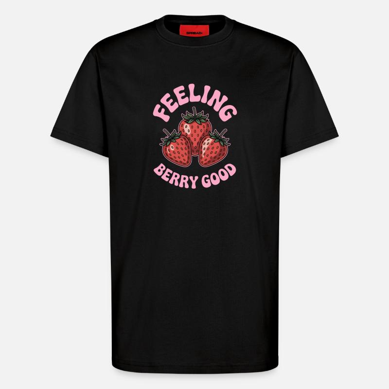 Erdbeeren Sprüche Lustiges Erdbeeren Geschenk - T-Shirt - made by SPREAD - SOLID BLACK