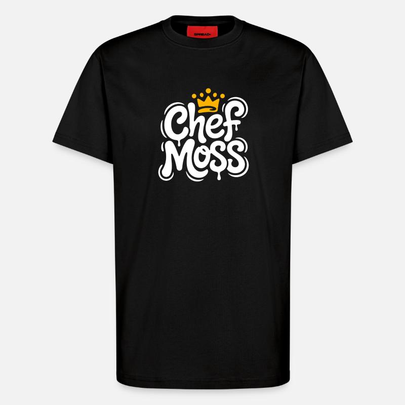 Chef Moss Graffiti Crown - T-Shirt - made by SPREAD - SOLID BLACK