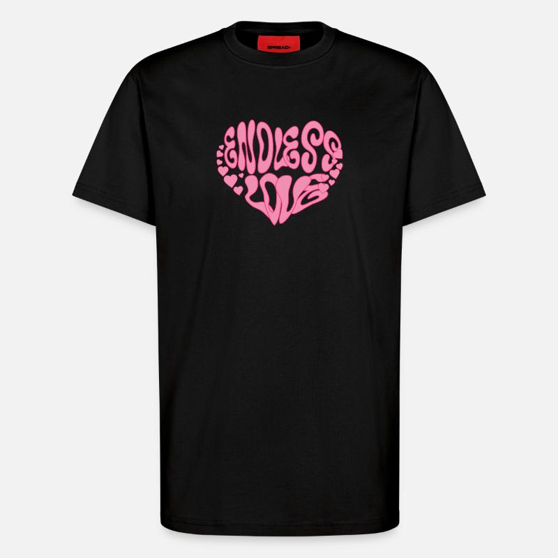 Endless Love – Herz - T-Shirt - made by SPREAD - SOLID BLACK
