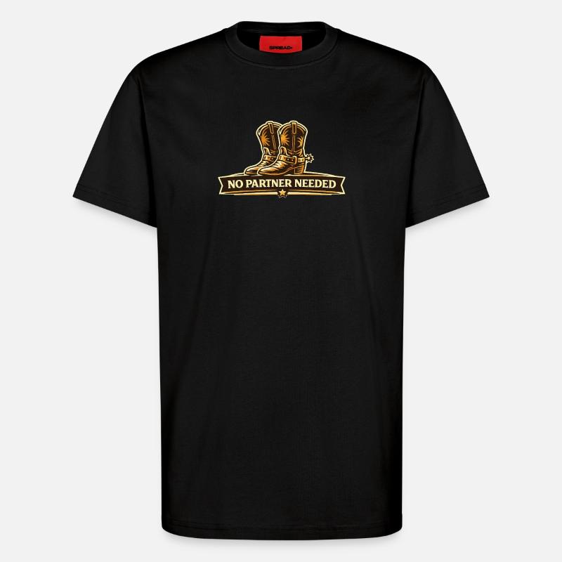No Partner Needed Line Dance - T-Shirt - made by SPREAD - SOLID BLACK