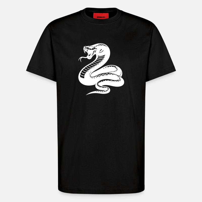 Silhouette du python serpent - T-shirt bio décontracté fabriqué en UE - SOLID BLACK